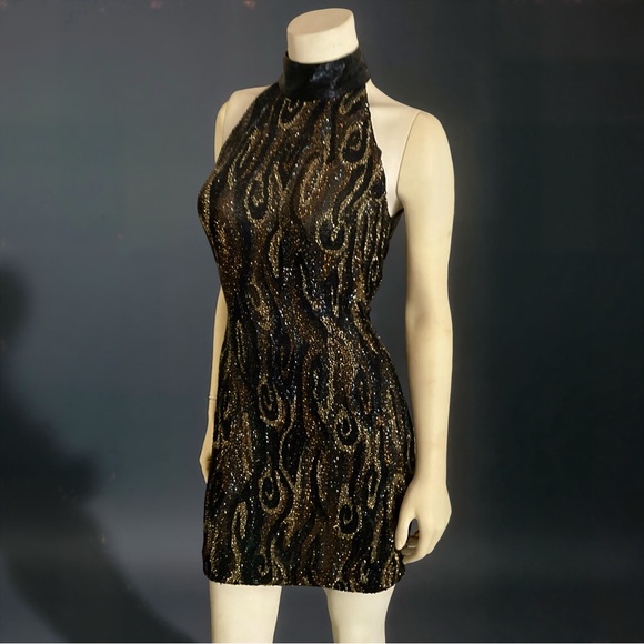 oleg cassini black tie dress Angelique Beaded Crepe Maxi Dress / Black | MESHKI
